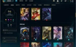 Conta bronze 1 com 91 champs e 96 skins ( MAIN TOP / SUP )