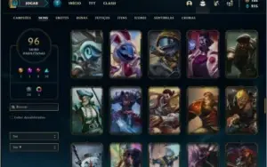 Conta bronze 1 com 91 champs e 96 skins ( MAIN TOP / SUP )