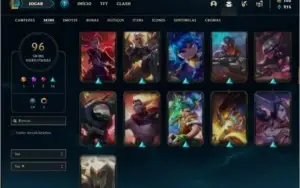Conta bronze 1 com 91 champs e 96 skins ( MAIN TOP / SUP )