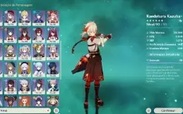 Genshin AR-60(20 Personagens T5 e 14 armas T5)