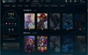 Conta LoL - todos os campeóes - 123 skins