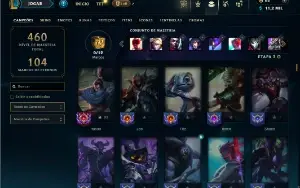 Unranked com TODOS os champs e 165 Skins + 4 Prestigios