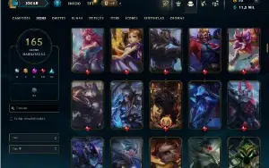 Unranked com TODOS os champs e 165 Skins + 4 Prestigios
