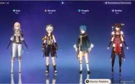 Jean + Bennett + Xingqiu + Beidou AR7