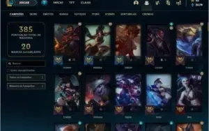 Conta platina 4 com 7 Vitoriosas, 130 champs e 92 skins