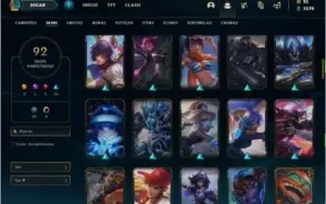 Conta platina 4 com 7 Vitoriosas, 130 champs e 92 skins