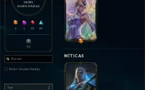 Conta com varias skins de lol e valorant