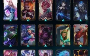 Conta com varias skins de lol e valorant