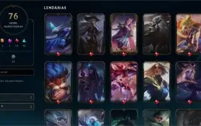 Conta com varias skins de lol e valorant