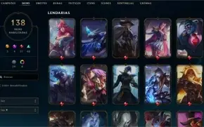 CONTA LOL LVL 380 140Skins PLAT 4