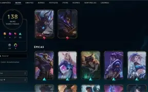 CONTA LOL LVL 380 140Skins PLAT 4