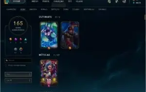 ACC DE LOL 165 SKINS, 2 ULTIMATE,TODOS OS CHAMPS, 24 EMOTES
