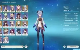 Conta AR 52 com Ganyu + Ayato