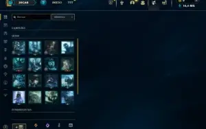 Mestre com 31 Champs e 1 Skin + 16 Fragmentos