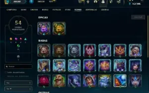 Mestre com 31 Champs e 1 Skin + 16 Fragmentos