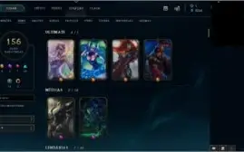 Conta com 156 skins, 2 miticas, elise vitóriosa, etc