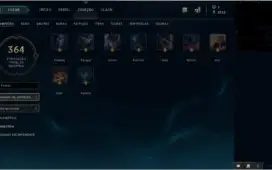 Conta com 156 skins, 2 miticas, elise vitóriosa, etc