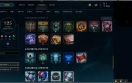 Conta com 156 skins, 2 miticas, elise vitóriosa, etc