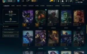 Mestre com 60 Champs e 16 Skins ( 35 PDL )