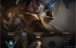 Conta LOL PLAT IV, 426 skins - 12 míticas - 37 lend