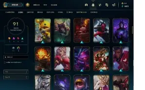 Conta LoL diamante season 3 e 4, muitos champions e skins