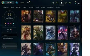 Conta LoL diamante season 3 e 4, muitos champions e skins
