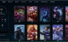 Conta league of legends lvl 136, 77 skins e gold 2 na solo