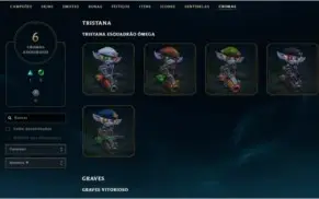 Conta league of legends lvl 136, 77 skins e gold 2 na solo
