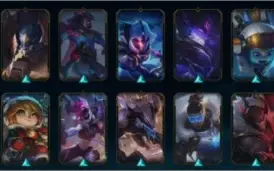 Conta de LoL nível 201 com 152 skins e 122 campeões.