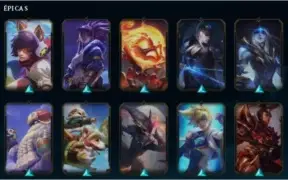 Conta de LoL nível 201 com 152 skins e 122 campeões.
