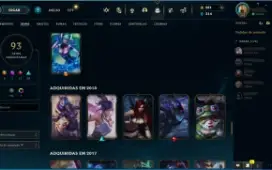 Conta Lol Lvl 263 Esmeralda 4 / 93 Skins