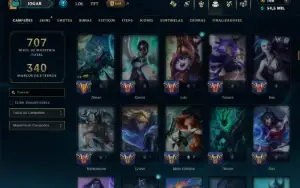 Unranked com TODOS os Champs e 132 Skins ( ADC / SUP )