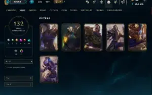 Unranked com TODOS os Champs e 132 Skins ( ADC / SUP )