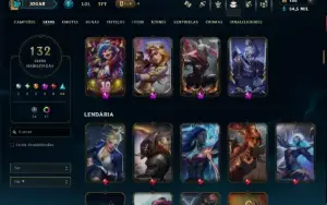 Unranked com TODOS os Champs e 132 Skins ( ADC / SUP )