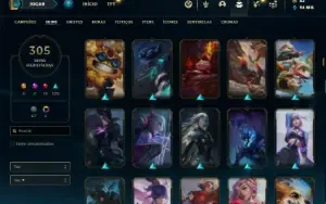 Conta prata 2 com TODOS os champs e 305 Skins + 1 Prestigio