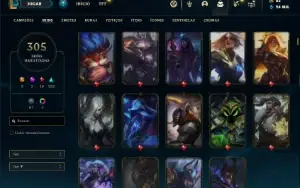Conta prata 2 com TODOS os champs e 305 Skins + 1 Prestigio