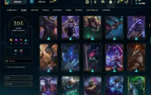 Conta prata 2 com TODOS os champs e 305 Skins + 1 Prestigio