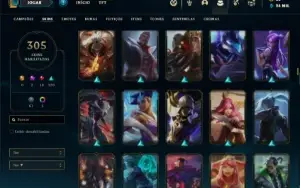 Conta prata 2 com TODOS os champs e 305 Skins + 1 Prestigio