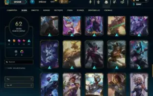 Platina 2 com 75 Champs e 62 Skins + 14 Fragmentos