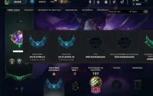 Platina 2 com 75 Champs e 62 Skins + 14 Fragmentos