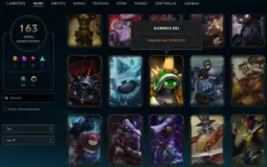 Conta League of Legends Full Acesso 163 Skins e 2 Skins URS