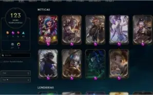 Conta LoL com 8 skins prestígio e ryze triunfante