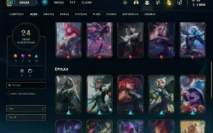 Conta ferro 2 com 30 Champ e 22 Skin + 1 Prestigio e 3000 RP