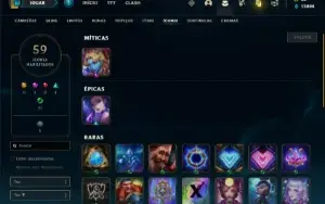 Conta ferro 2 com 30 Champ e 22 Skin + 1 Prestigio e 3000 RP