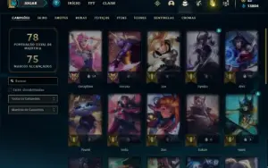 Conta ferro 2 com 30 Champ e 22 Skin + 1 Prestigio e 3000 RP