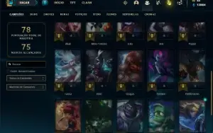 Conta ferro 2 com 30 Champ e 22 Skin + 1 Prestigio e 3000 RP