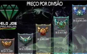 ELO JOB PREMIUM - SERVIÇO 100% SEGURANÇA - LEAGUE OF LEGENDS