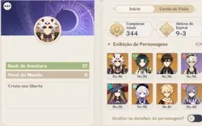 Conta AR 57 - Itto, Xiao, Mona, Qiqi, Keqing, Mona, Yoimiya,