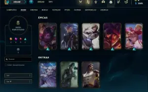 Conta Unranked com 27 Champs e 8 Skins + 1 Fragmento