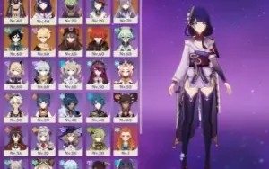 Conta Genshin Hutao com báculo, Raiden, Venti e muito mais!